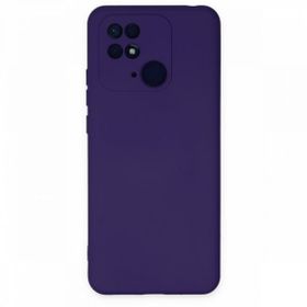 Newface Xiaomi Redmi 10C Nano İçi Kadife Silikon Mor Cep Telefonu Kılıfı