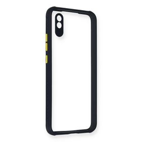Newface Xiaomi Redmi 9A Lacivert Miami Şeffaf Silikon Kılıf