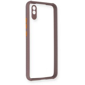 Newface Xiaomi Redmi 9A Miami Şeffaf Silikon Açık Mor Cep Telefonu Kılıfı