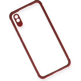Newface Xiaomi Redmi 9A Miami Şeffaf Silikon Fuşya Cep Telefonu Kılıfı