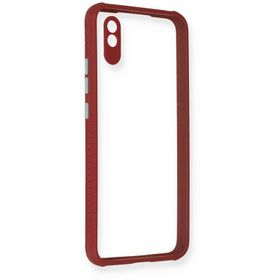Newface Xiaomi Redmi 9A Miami Şeffaf Silikon Fuşya Cep Telefonu Kılıfı