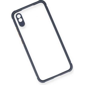 Newface Xiaomi Redmi 9A Miami Şeffaf Silikon Gri Cep Telefonu Kılıfı