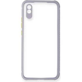 Newface Xiaomi Redmi 9A Miami Şeffaf Silikon Lila Cep Telefonu Kılıfı