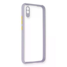 Newface Xiaomi Redmi 9A Miami Şeffaf Silikon Lila Cep Telefonu Kılıfı