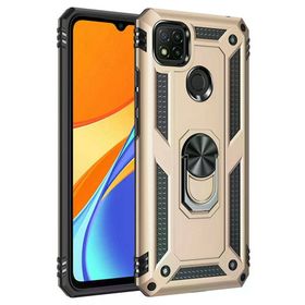 Newface Xiaomi Redmi 9C Sofya Yüzüklü Silikon Kapak Gold Cep Telefonu Kılıfı