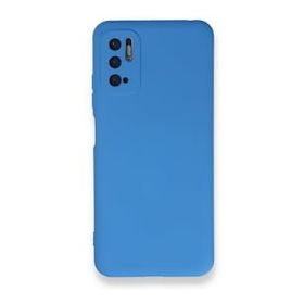 Newface Xiaomi Redmi Note 10 5G Nano İçi Kadife Silikon Mavi Cep Telefonu Kılıfı