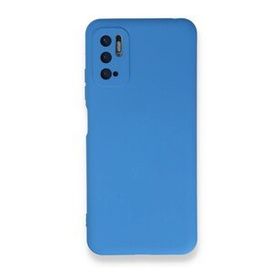 Newface Xiaomi Redmi Note 10 5G Nano İçi Kadife Silikon Mavi Cep Telefonu Kılıfı