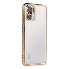 Newface Xiaomi Redmi Note 10 Pro Gold Razer Lensli Silikon Kılıf