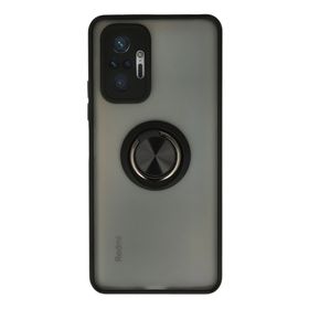 Newface Xiaomi Redmi Note 10 Pro Siyah Montreal Yüzüklü Silikon Kapak Kılıf
