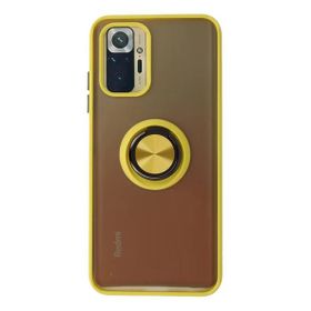 Newface Xiaomi Redmi Note 10 Sarı Montreal Yüzüklü Silikon Kapak Kılıf