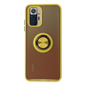 Newface Xiaomi Redmi Note 10 Sarı Montreal Yüzüklü Silikon Kapak Kılıf