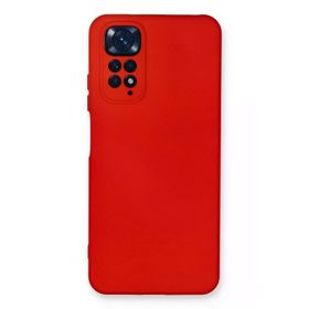Newface Xiaomi Redmi Note 11 Nano İçi Kadife Silikon Kırmızı Cep Telefonu Kılıfı