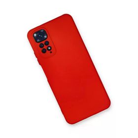 Newface Xiaomi Redmi Note 11 Nano İçi Kadife Silikon Kırmızı Cep Telefonu Kılıfı