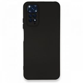 Newface Xiaomi Redmi Note 11 Nano İçi Kadife Silikon Siyah Cep Telefonu Kılıfı