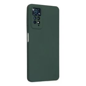 Newface Xiaomi Redmi Note 11 Pro Nano İçi Kadife Silikon Koyu Yeşil Cep Telefonu Kılıfı