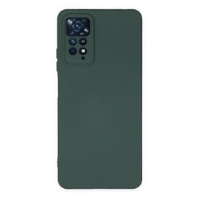 Newface Xiaomi Redmi Note 11 Pro Nano İçi Kadife Silikon Koyu Yeşil Cep Telefonu Kılıfı