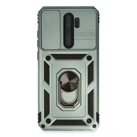 Newface Xiaomi Redmi Note 8 Pro Pars Lens Yüzüklü Silikon Yeşil Cep Telefonu Kılıfı