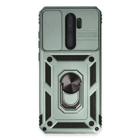 Newface Xiaomi Redmi Note 8 Pro Pars Lens Yüzüklü Silikon Yeşil Cep Telefonu Kılıfı