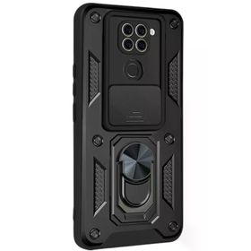 Newface Xiaomi Redmi Note 9 4G Pars Lens Yüzüklü Silikon Siyah Cep Telefonu Kılıfı