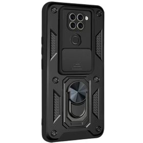 Newface Xiaomi Redmi Note 9 4G Pars Lens Yüzüklü Silikon Siyah Cep Telefonu Kılıfı