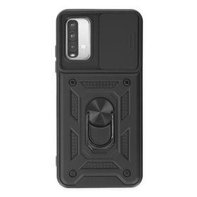 Newface Xiaomi Redmi Note 9 4G Pars Lens Yüzüklü Silikon Siyah Cep Telefonu Kılıfı