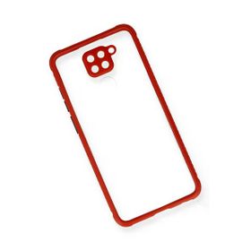 Newface Xiaomi Redmi Note 9 Miami Şeffaf Silikon Kırmızı Cep Telefonu Kılıfı