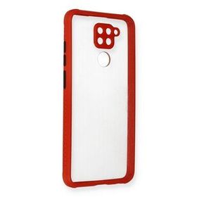 Newface Xiaomi Redmi Note 9 Miami Şeffaf Silikon Kırmızı Cep Telefonu Kılıfı