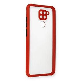 Newface Xiaomi Redmi Note 9 Miami Şeffaf Silikon Kırmızı Cep Telefonu Kılıfı