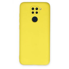 Newface Xiaomi Redmi Note 9 Nano İçi Kadife Silikon Sarı Kılıf