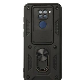 Newface Xiaomi Redmi Note 9 Pars Lens Yüzüklü Silikon Siyah Cep Telefonu Kılıfı