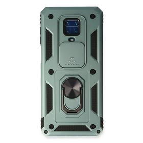 Newface Xiaomi Redmi Note 9 Pro Pars Lens Yüzüklü Silikon Yeşil Kılıf