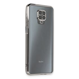 Newface Xiaomi Redmi Note 9 Pro Razer Lensli Silikon Gümüş Kılıf