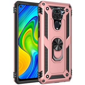Newface Xiaomi Redmi Note 9 Sofya Yüzüklü Silikon Kapak Rose Cep Telefonu Kılıfı