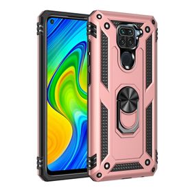 Newface Xiaomi Redmi Note 9 Sofya Yüzüklü Silikon Kapak Rose Cep Telefonu Kılıfı