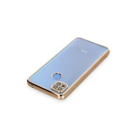 Newface Xiaomi Redmi Note 9C Razer Lensli Silikon Gold Cep Telefonu Kılıfı