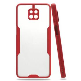 Newface Xiaomi Redmi Note 9S Platin Silikon Kırmızı Kılıf