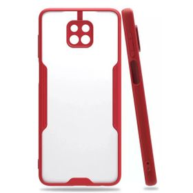 Newface Xiaomi Redmi Note 9S Platin Silikon Kırmızı Kılıf