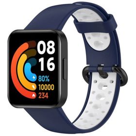 Newface Xiaomi Redmi Watch 2 Lacivert-Beyaz Spor Delikli Kordon