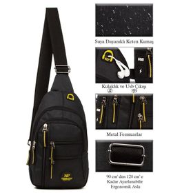 Newish Polo 2333 Unisex Kulaklık Usb Çıkışlı Çapraz Askılı Çanta Bel Omuz Göğüs Çantas