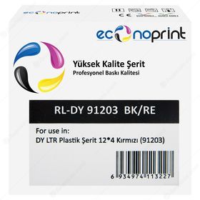 Newmark 91203 Dymo LTR 12x4 Kırmızı Plastik Şerit
