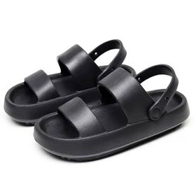 Newrong Flip Flop İki Aşınma Yumuşak Siyah Kadın Sandalet