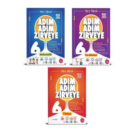 Newton 6. Sınıf Matematik+Fen+Türkçe Adım Adım Zirveye 3 Kitap Soru Bankası