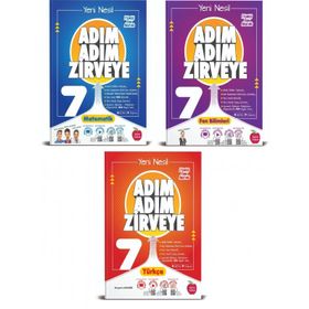 Newton 7. Sınıf 3 Kitap Matematik+Fen+Türkçe Adım Adım Zirveye Soru Bankası