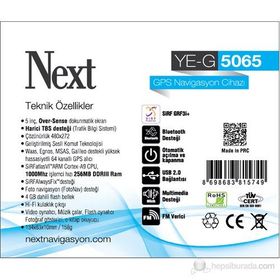 Next YE-G 5065 Navigasyon Cihazı