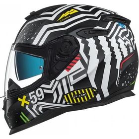 Nexx SX.100 Enigma Mat Siyah-Beyaz Motosiklet Kaskı