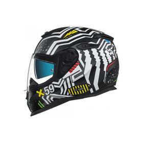 Nexx SX.100 Enigma Mat Siyah-Beyaz Motosiklet Kaskı