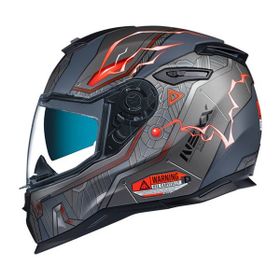 Nexx SX.100 Gigabot Mat Gri-Kırmızı Motosiklet Kaskı