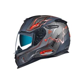 Nexx SX.100 Gigabot Mat Gri-Kırmızı Motosiklet Kaskı
