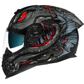 Nexx SX.100R Abisal Mat Siyah-Kırmızı Motosiklet Kaskı