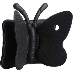 Nezih Case Apple iPad 9.7 2018 Butterfly Standlı Siyah + Nano Ekran Koruyucu Siyah Silikon Cep Telefonu Kılıf